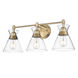 Malta 3 Light 26 inch Brushed Champagne Bronze Vanity Lighting Wall Light